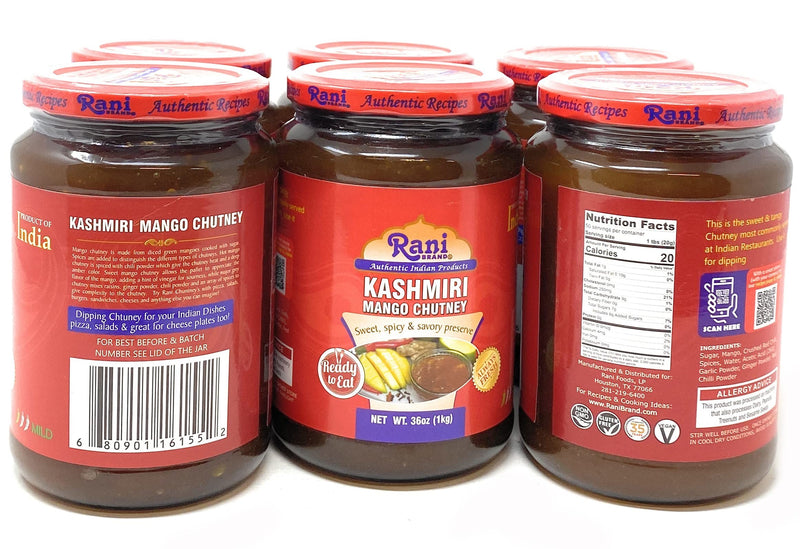 Delicious 1kg Glass Jar Rani Kashmiri Mango Chutney 