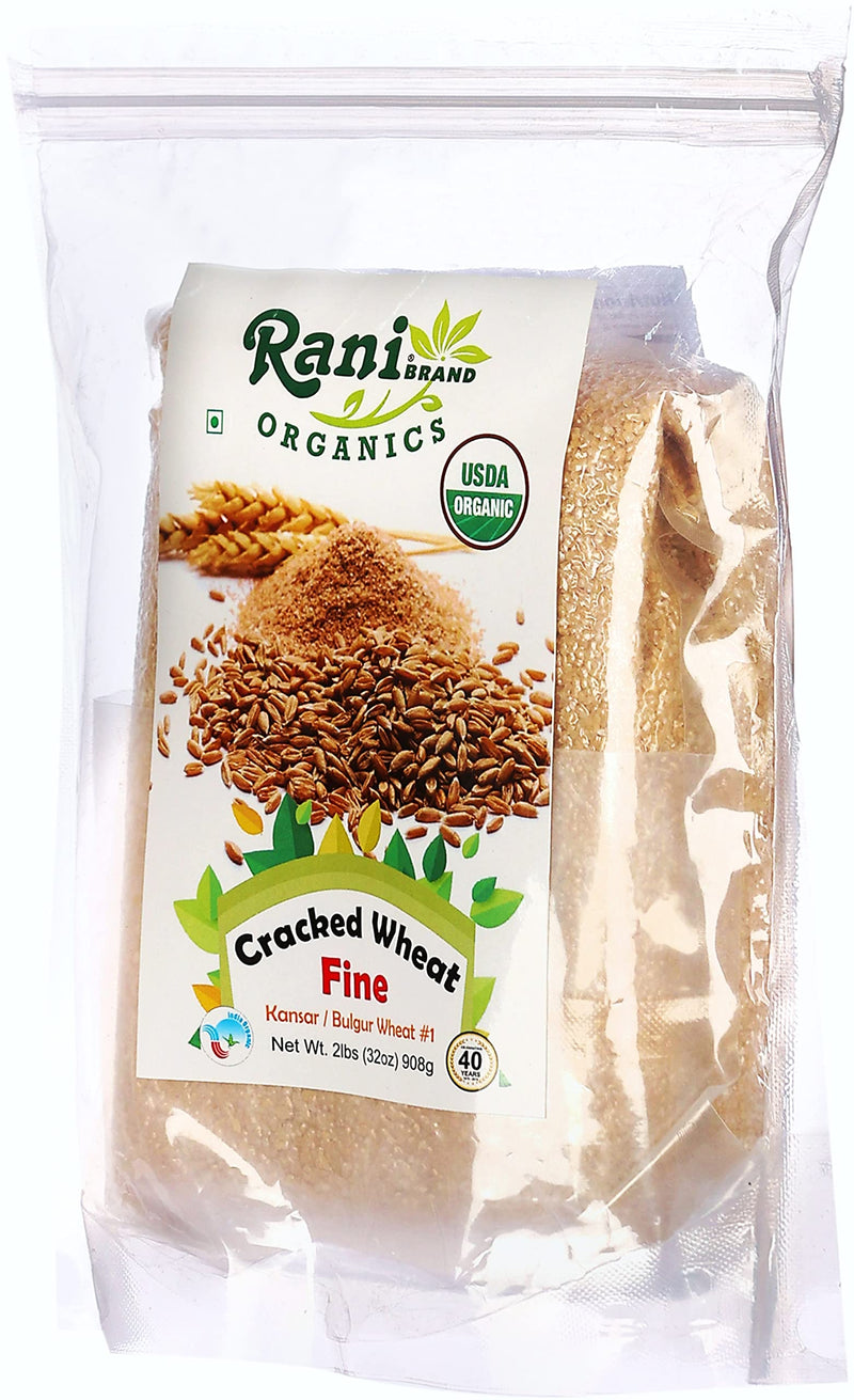 Rani Organic Cracked Wheat Fine (Kansar/Bulgur Wheat#1) 32oz (2lbs) 908g ~ All Natural | Vegan | Gluten Friendly | NON-GMO | Indian Origin | USDA Certified Organic