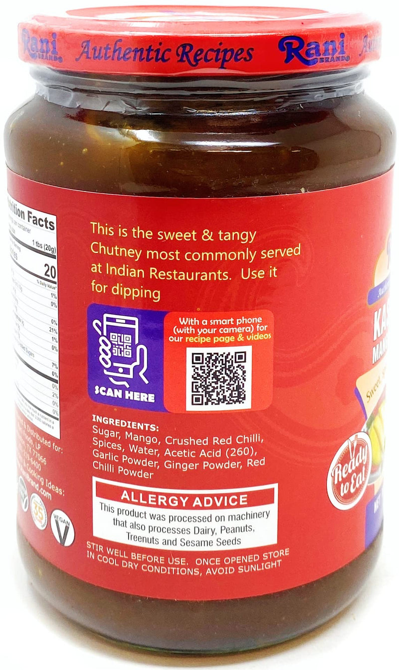 Delicious 1kg Glass Jar Rani Kashmiri Mango Chutney 
