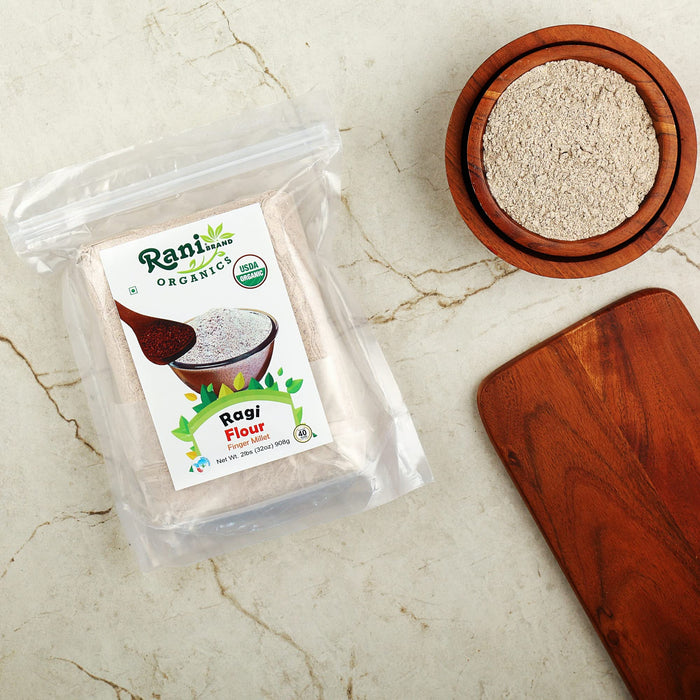 Rani Organic Ragi (Red Millet) Flour 32oz (2lbs) 908g ~ All Natural | Vegan | Gluten Friendly | NON-GMO | Kosher | Indian Origin | USDA Certified Organic