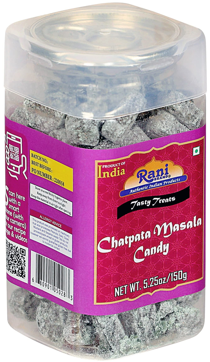 Rani Chatpata Masala Candy 5.25oz (150g) Vacuum Sealed, Easy Open Top, Resealable Container ~ Indian Tasty Treats | Vegan | Gluten Friendly | NON-GMO