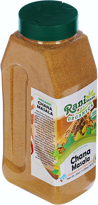 Rani Organic Chana Masala (Garbanzo Curry 9-Spice Blend) 20oz (1.25lbs) 567g PET Jar ~ All Natural | Gluten Friendly | USDA Certified Organic