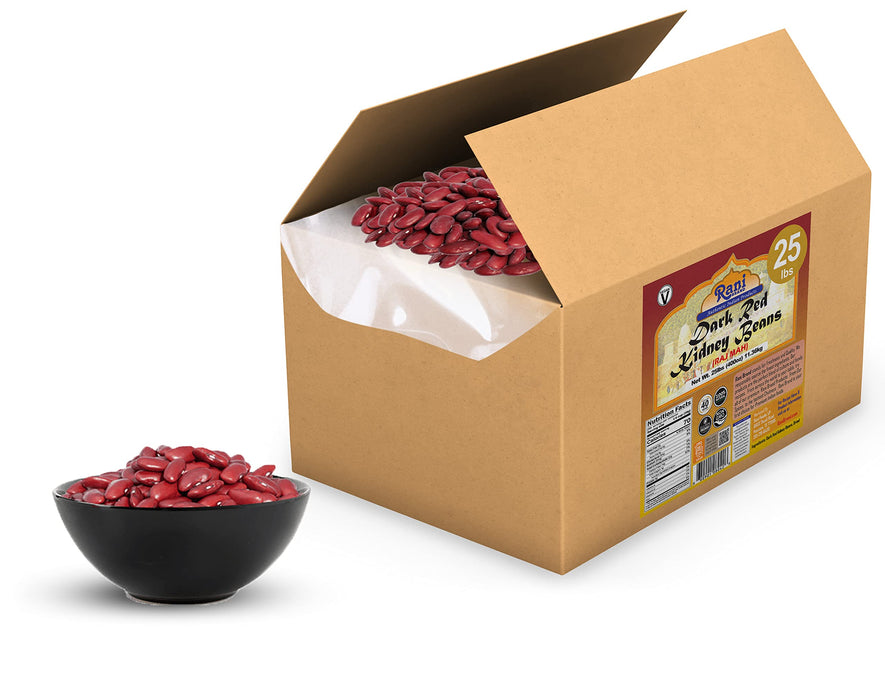 Rani Red Kidney Beans, Dark 400oz (25lbs) 11.36kg Bulk Box ~ All Natural | Vegan | Gluten Friendly | NON-GMO | Raj Mah