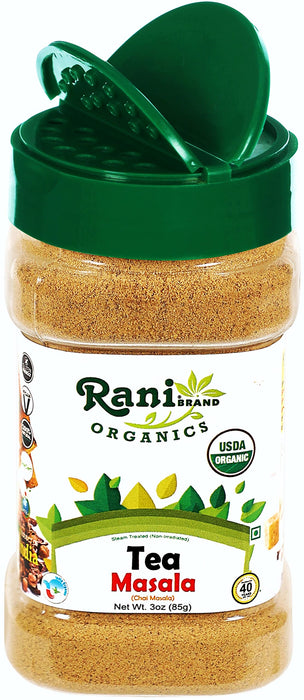 Rani Organic Tea (Chai) Masala Indian Spice Blend 3oz (85g) PET Jar ~ All Natural | Vegan | Gluten Friendly | Indian Origin | USDA Certified Organic