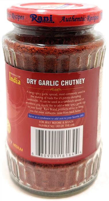 Rani Dry Garlic Chutney 10.5oz (300g) Glass Jar, Ready to Eat ~ All Natural | No Preservatives | Vegan | Gluten Free | NON-GMO | No Colors | Indian Origin