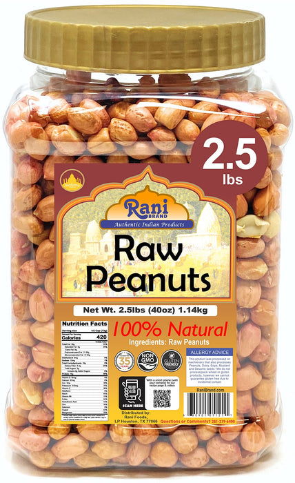Rani Peanuts, Raw Whole With Skin (uncooked, unsalted) ~ All Natural | Fresh Product of USA ~ Spanish Grade Groundnut / Redskin {9 Sizes Available}