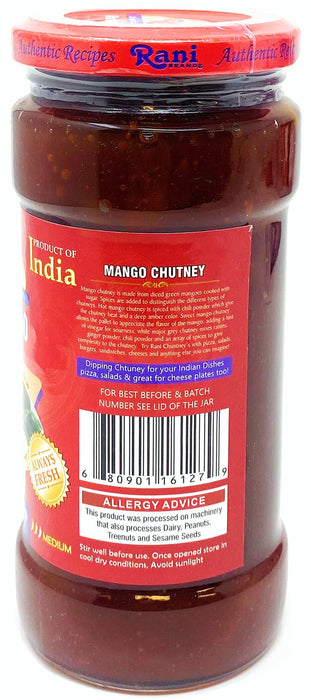 Rani Hot Mango Chutney (Spicy Indian Preserve) 18oz (1.1lbs) 500g Glass Jar, Ready to eat, Vegan, Pack of 5+1 FREE ~ Gluten Free, All Natural, NON-GMO