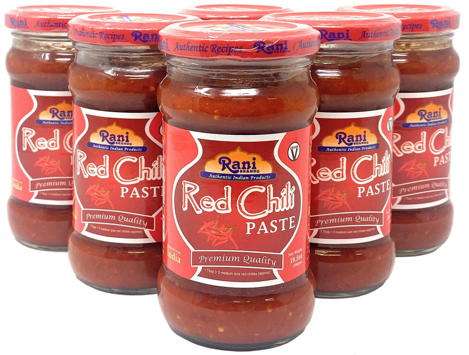 Rani Red Chilli Cooking Paste 10.58oz (300g) Glass Jar, Pack of 5+1 FREE ~ Vegan | Gluten Free | NON-GMO | No Colors | Indian Origin