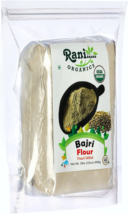 Rani Organic Bajri Flour (Pearl Millet) 32oz (2lbs) 908g ~ All Natural | Vegan | Gluten Friendly | NON-GMO | Indian Origin | USDA Certified Organic