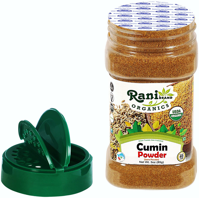 Rani Organic Cumin Powder (Jeera Powder) 3oz (85g) PET Jar ~ All Natural | Vegan | Gluten Friendly | Indian Origin | USDA Certified Organic