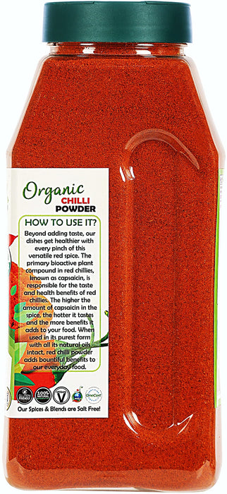 Rani Organic Chilli Powder (Mirchi Ground) 16oz (1lb) 454g PET Jar ~ All Natural | Vegan | Gluten Friendly | Indian Origin | USDA Certified Organic