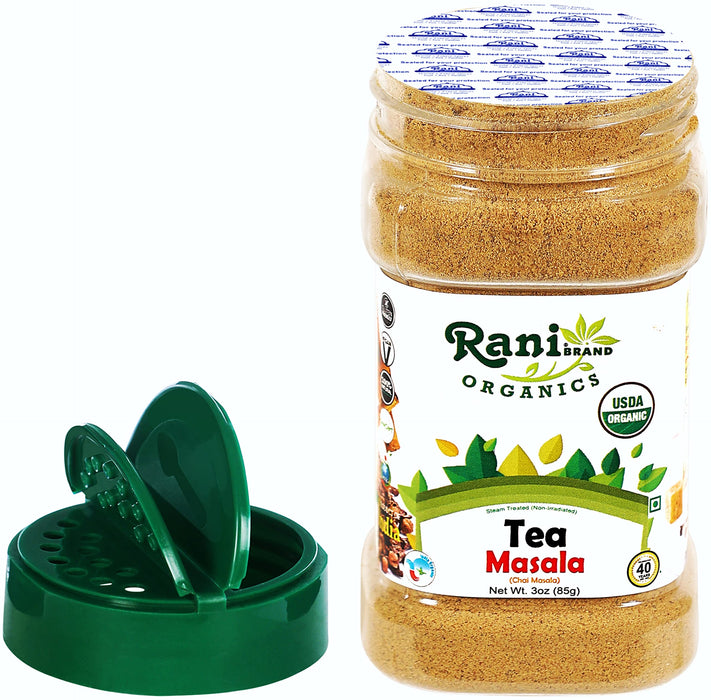 Rani Organic Tea (Chai) Masala Indian Spice Blend 3oz (85g) PET Jar ~ All Natural | Vegan | Gluten Friendly | Indian Origin | USDA Certified Organic