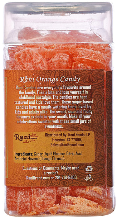 Rani Orange Candy 5.25oz (150g) Vacuum Sealed, Easy Open Top, Resealable Container ~ Indian Tasty Treats | Vegan | Gluten Friendly | NON-GMO | Indian Origin