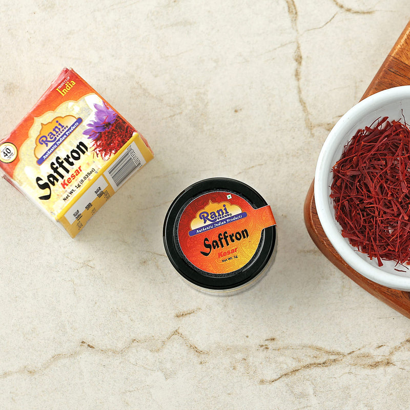Rani Pure Saffron (Kesar) from India, Fragrant & Full Flavor, Great for Cooking, Tea & Medicinal, Grade A all red threads, 1gm (0.035oz) PET Jar