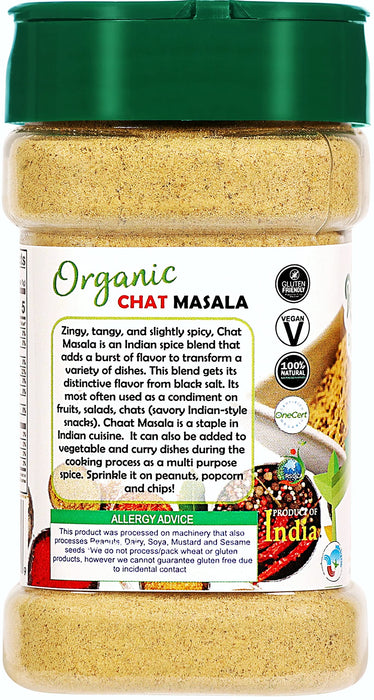 Rani Organic Chat Masala (8-Spice Seasoning Salt) Tangy Indian Seasoning 3.5oz (100g) PET Jar ~ All Natural | Indian Origin | USDA Certified Organic