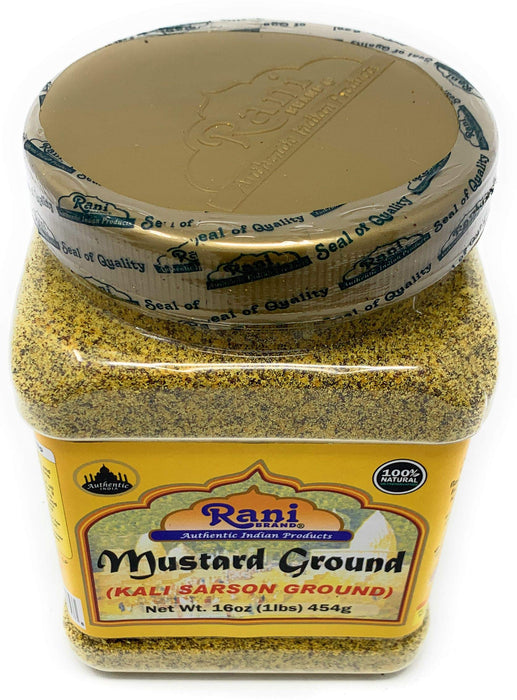 Rani Mustard Seeds Ground, Powder Spice (Rai Sarson) 16oz (1lb) 454g PET Jar ~ All Natural | Gluten Friendly | NON-GMO | Vegan | Indian Origin