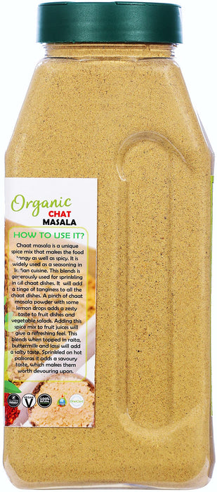 Rani Organic Chat Masala (8-Spice Seasoning Salt) Tangy Indian Seasoning 20oz (1.25lbs) 567g PET Jar ~ All Natural | USDA Certified Organic