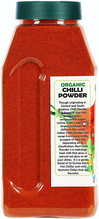 Rani Organic Chilli Powder (Mirchi Ground) 16oz (1lb) 454g PET Jar ~ All Natural | Vegan | Gluten Friendly | Indian Origin | USDA Certified Organic