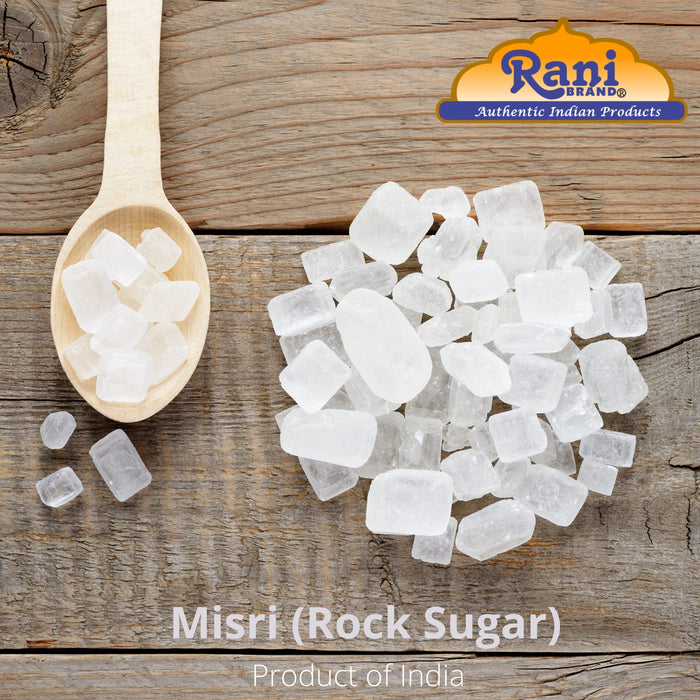 Thread Misri (Rock Sugar/Dhaga Mishri) - 17.5oz (1.1lbs) 500g PET Jar - Rani Brand Authentic Indian Products