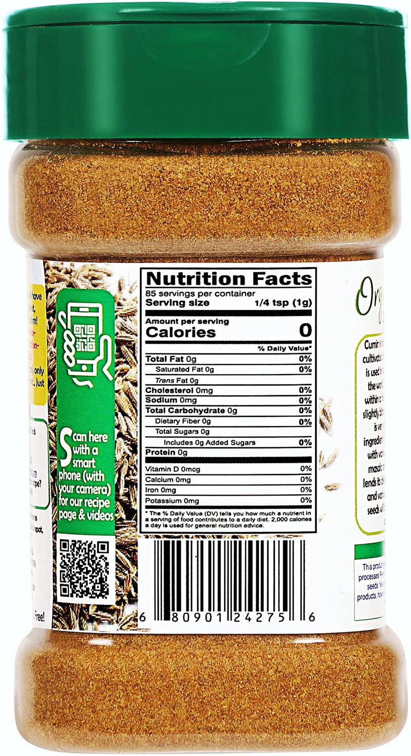 Rani Organic Cumin Powder (Jeera Powder) 3oz (85g) PET Jar ~ All Natural | Vegan | Gluten Friendly | Indian Origin | USDA Certified Organic