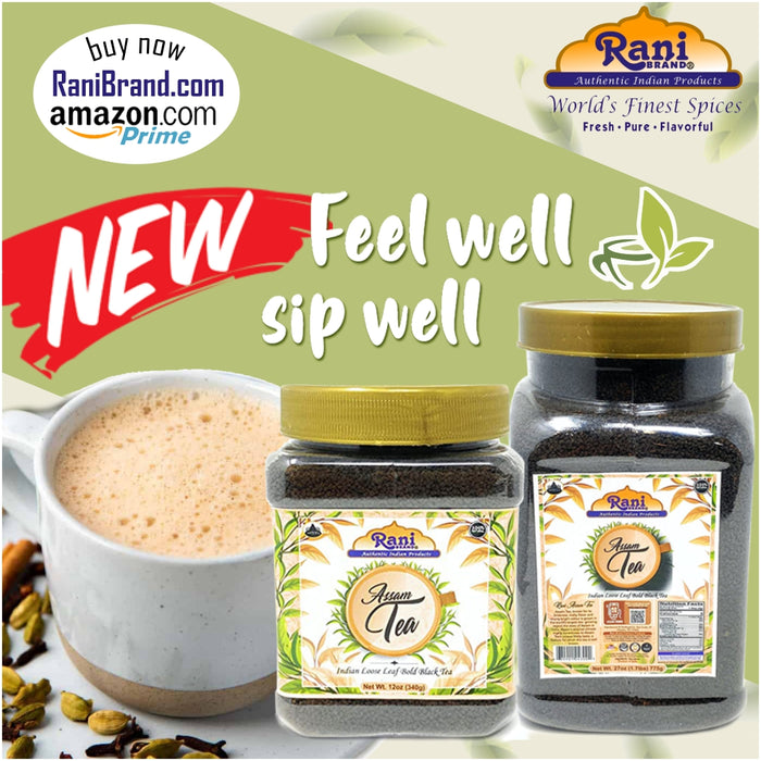 Rani Assam Tea (Loose Leaf Bold Black Tea) 27oz (1.7lbs) 775g PET Jar ~ All Natural | Vegan | Gluten Friendly | Salt & Sugar Free | NON-GMO | No Color